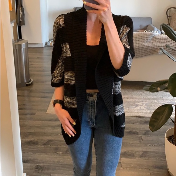 Express Sweaters - [ EXPRESS ] Cozy Striped Shrug Sweater • Medium